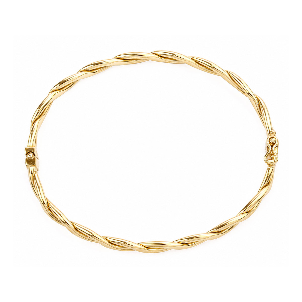 9ct Yellow Gold 6x5cm Infinity Bangle