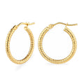 9ct Yellow Gold 15mm Diamond Cut Hoop Earrings