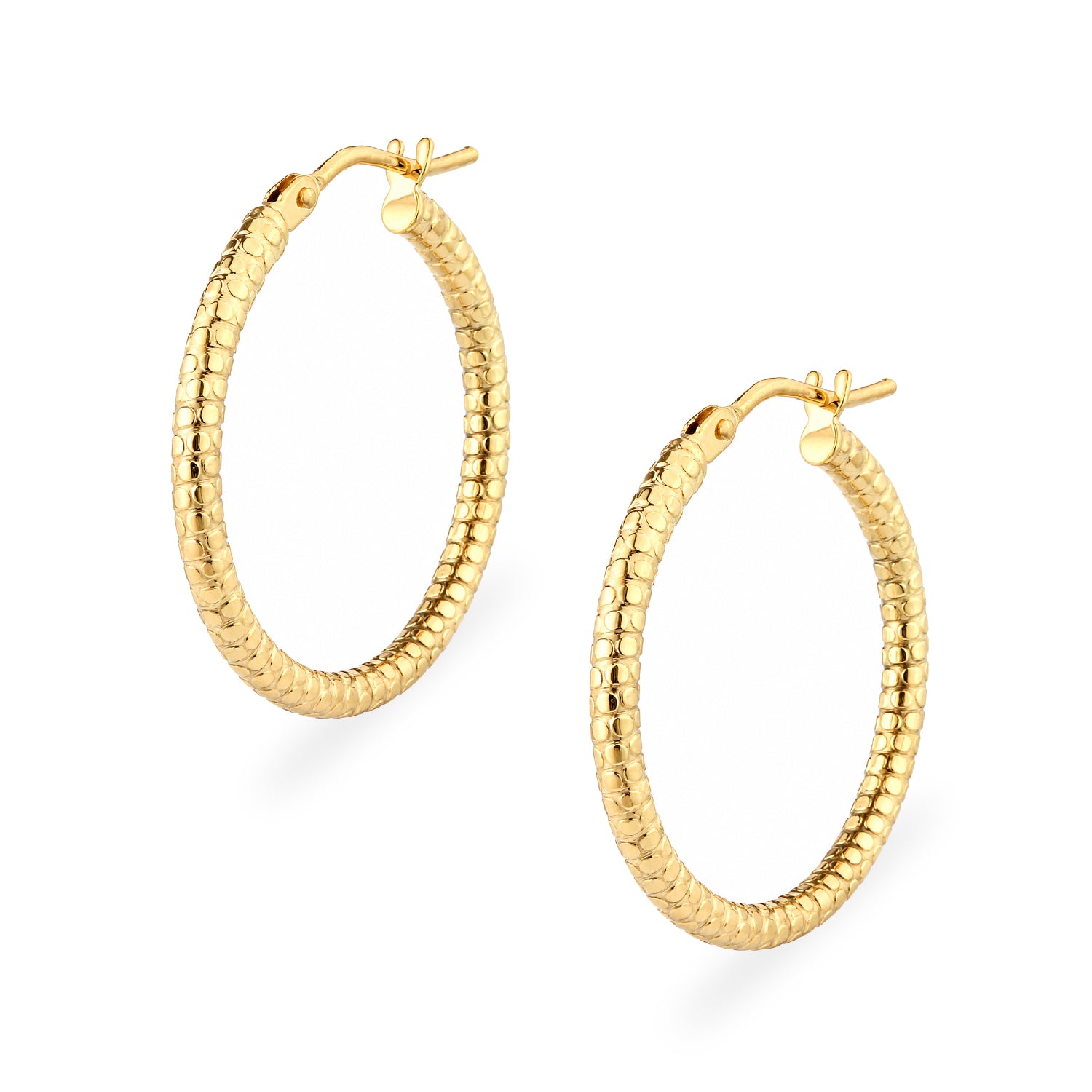 9ct Yellow Gold 20mm Diamond Cut Hoop Earrings