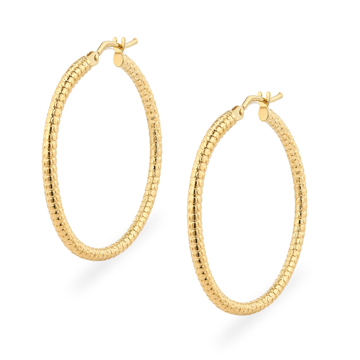 9ct Yellow Gold 25mm Diamond Cut Hoop Earrings