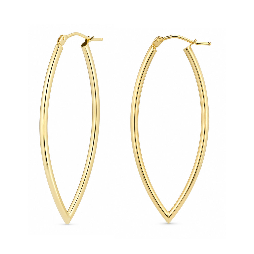 9ct Yellow Gold Oval Hoop Earrings