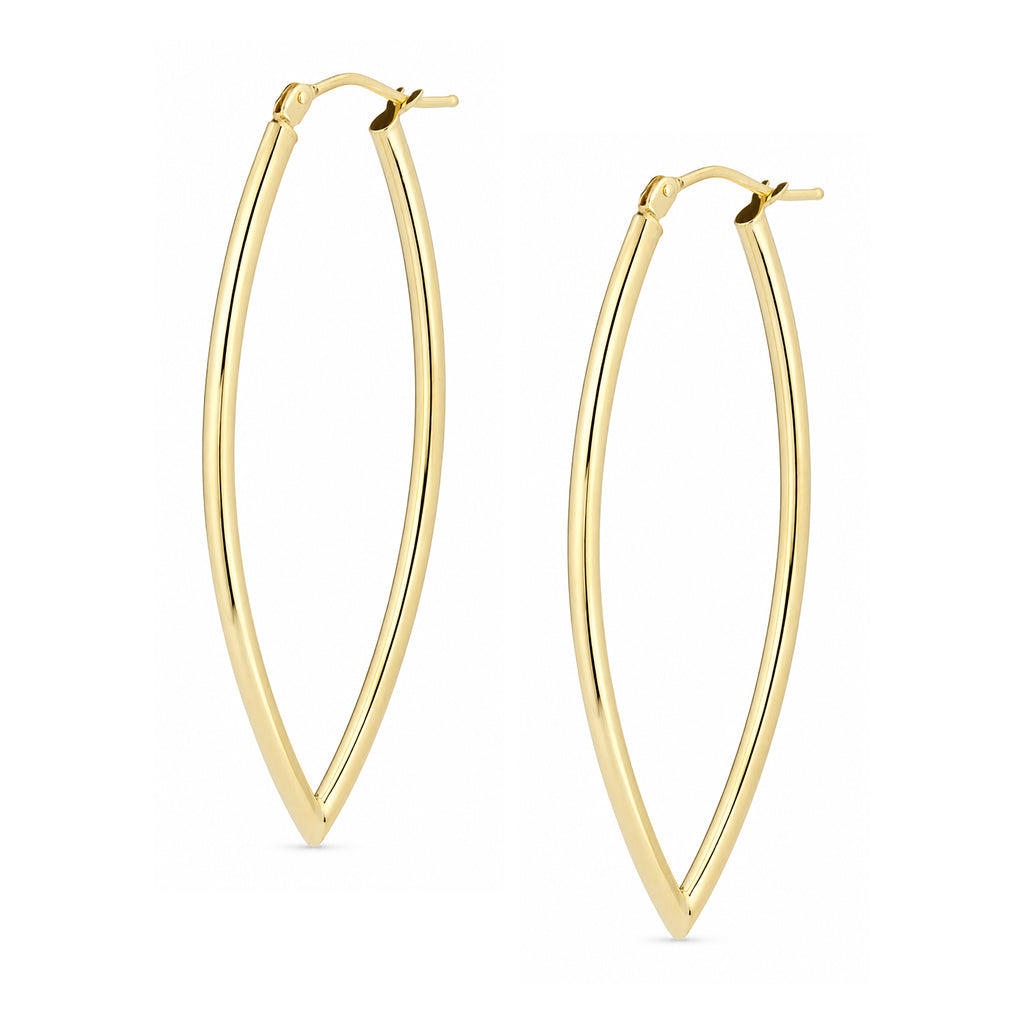 9ct Yellow Gold Oval Hoop Earrings