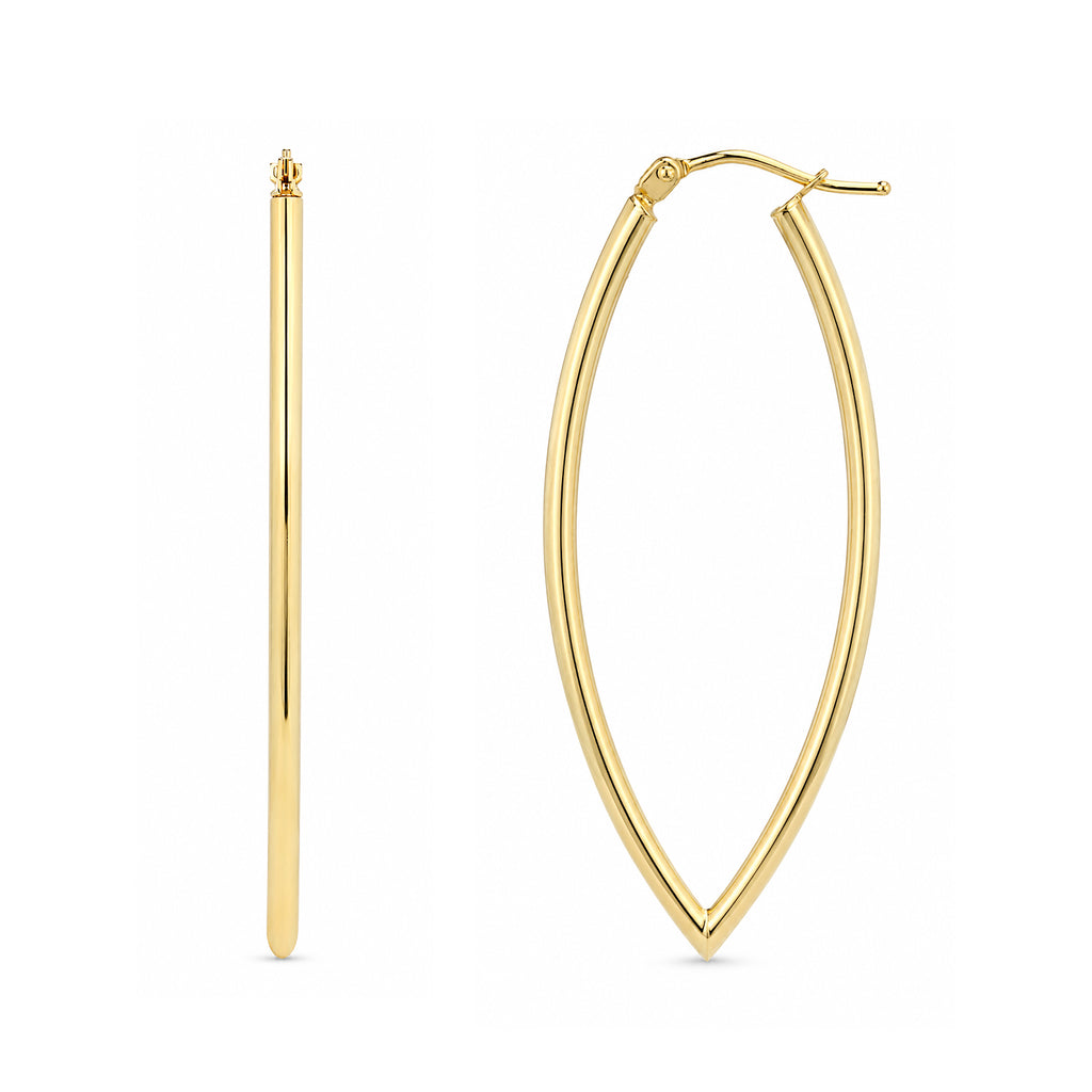 9ct Yellow Gold Oval Hoop Earrings