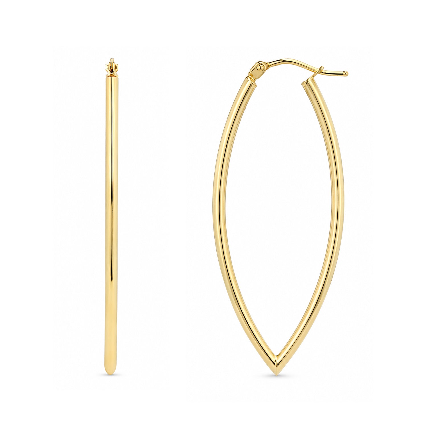 9ct Yellow Gold Oval Hoop Earrings