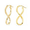 9ct Yellow Gold Square Infinity Hoop Earrings
