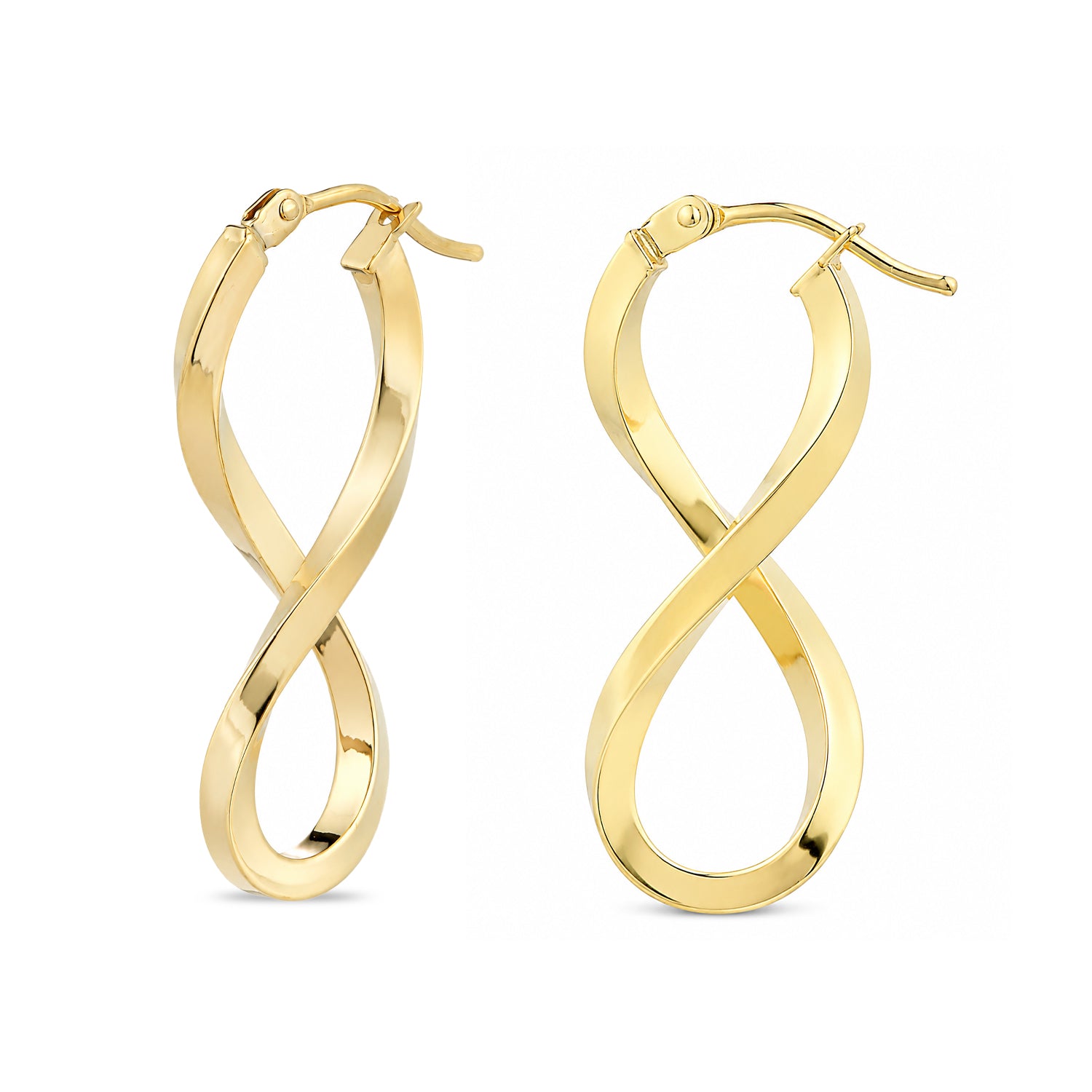 9ct Yellow Gold Square Infinity Hoop Earrings