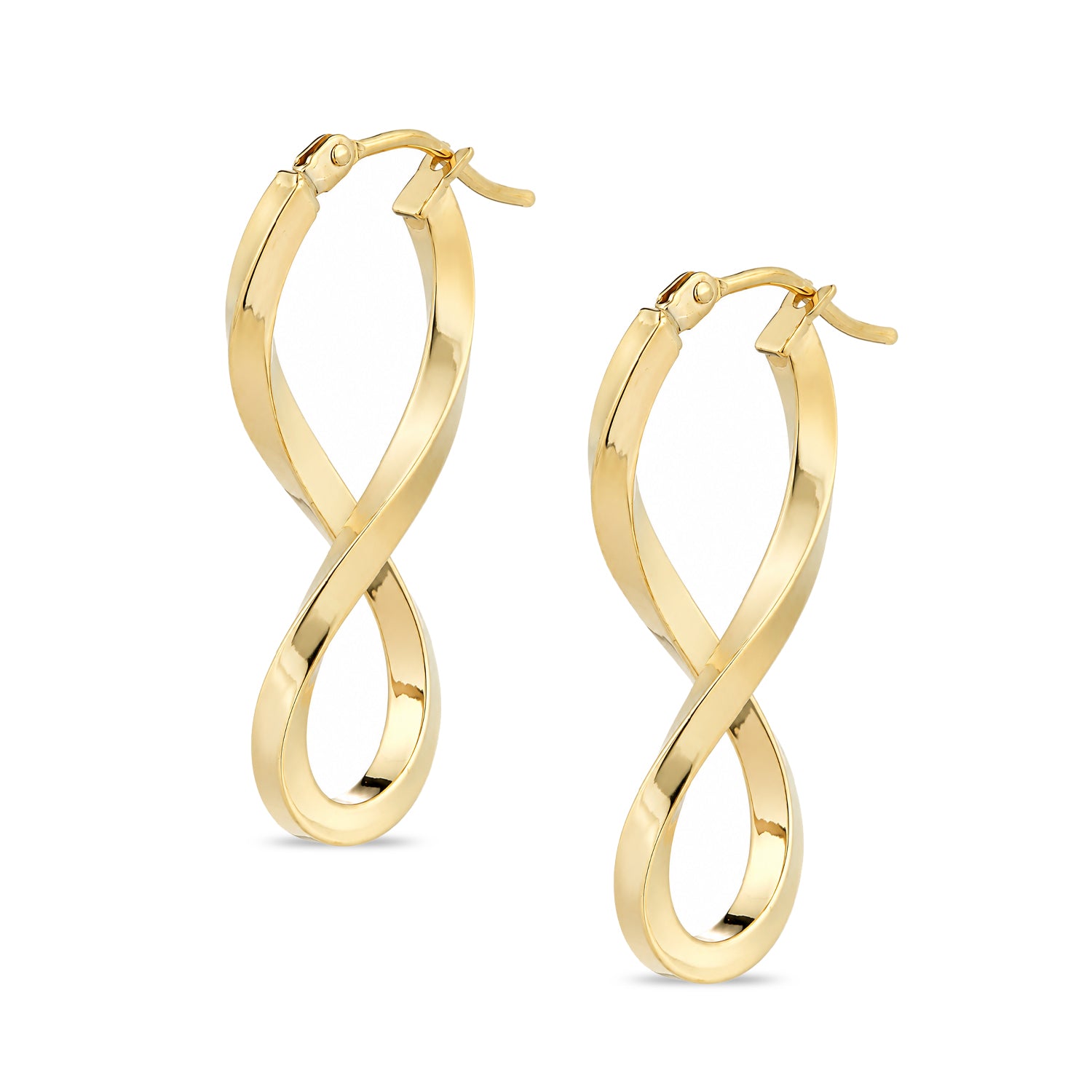 9ct Yellow Gold Square Infinity Hoop Earrings
