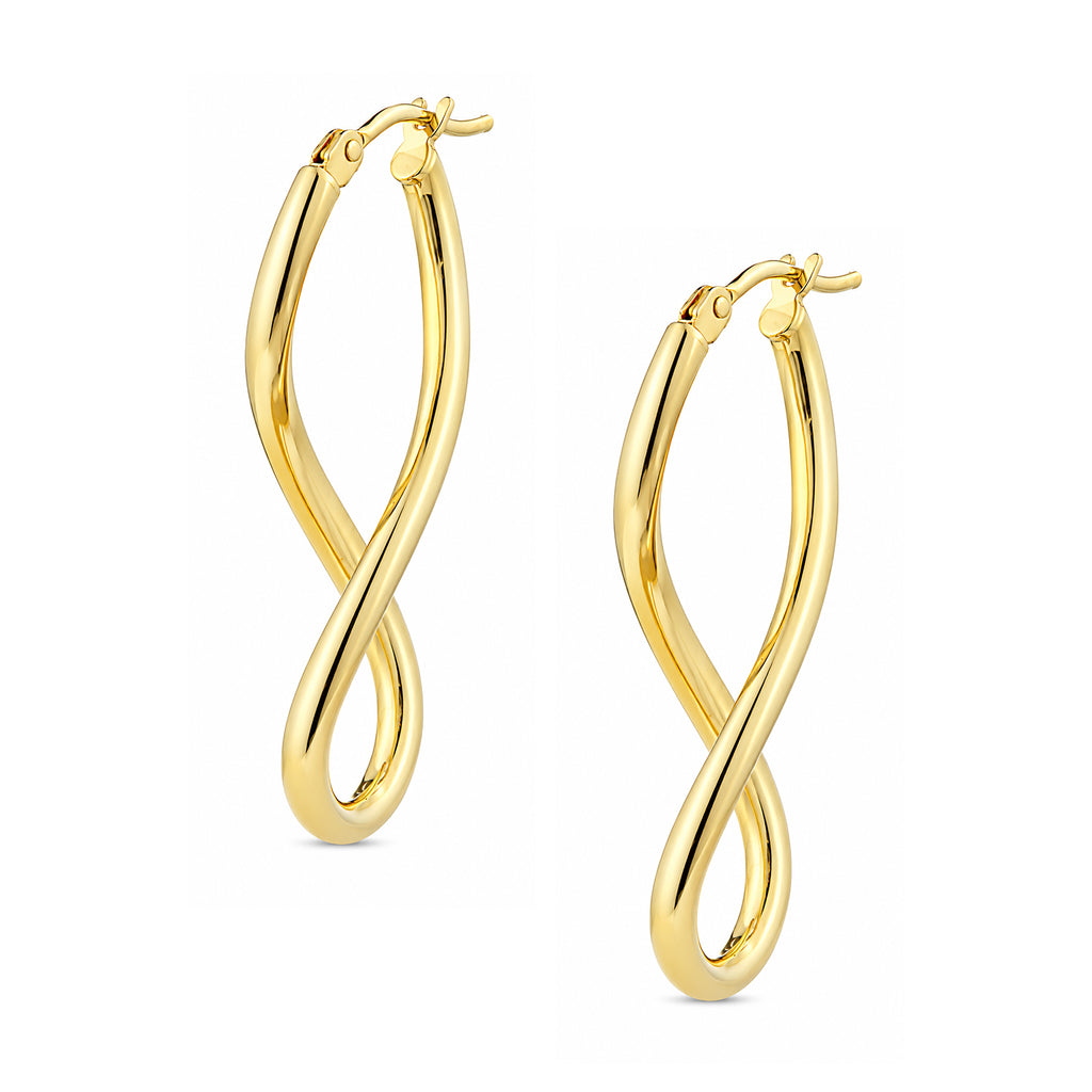 9ct Yellow Gold Infinity Hoop Earrings