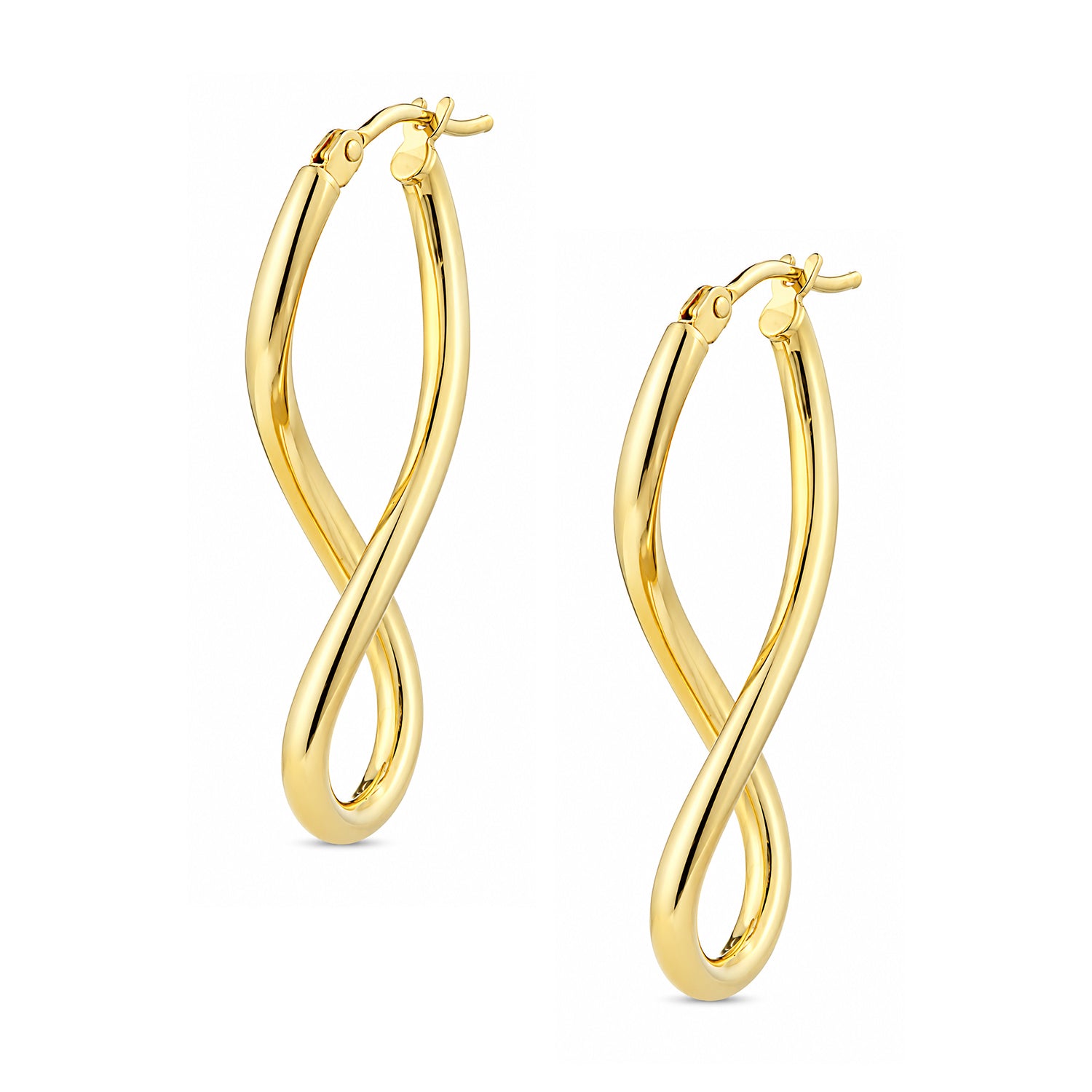 9ct Yellow Gold Infinity Hoop Earrings