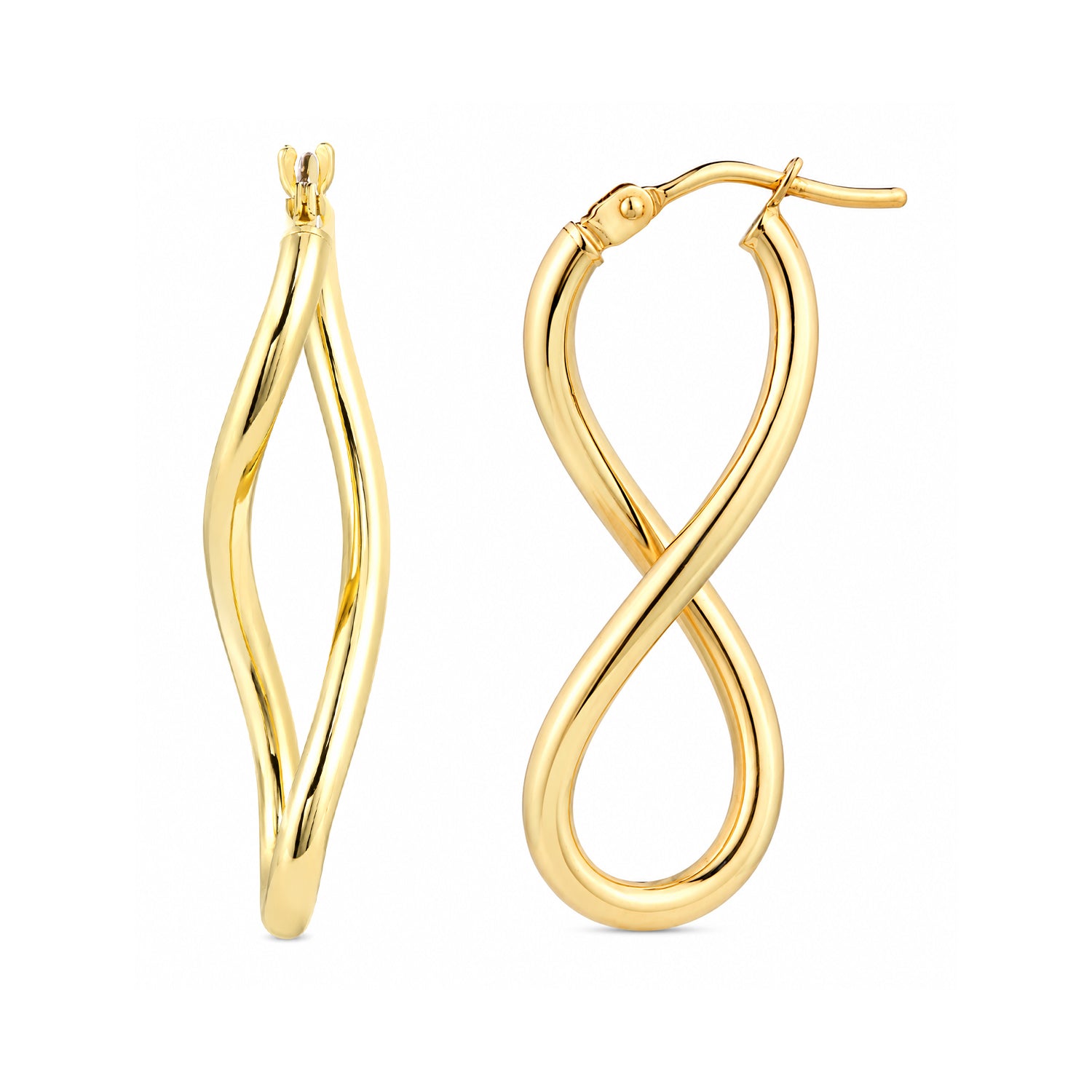 9ct Yellow Gold Infinity Hoop Earrings
