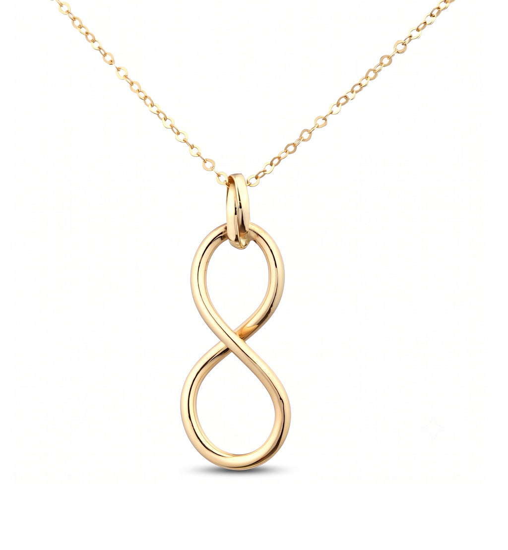 9ct Yellow Gold Infinity Pendant Necklace