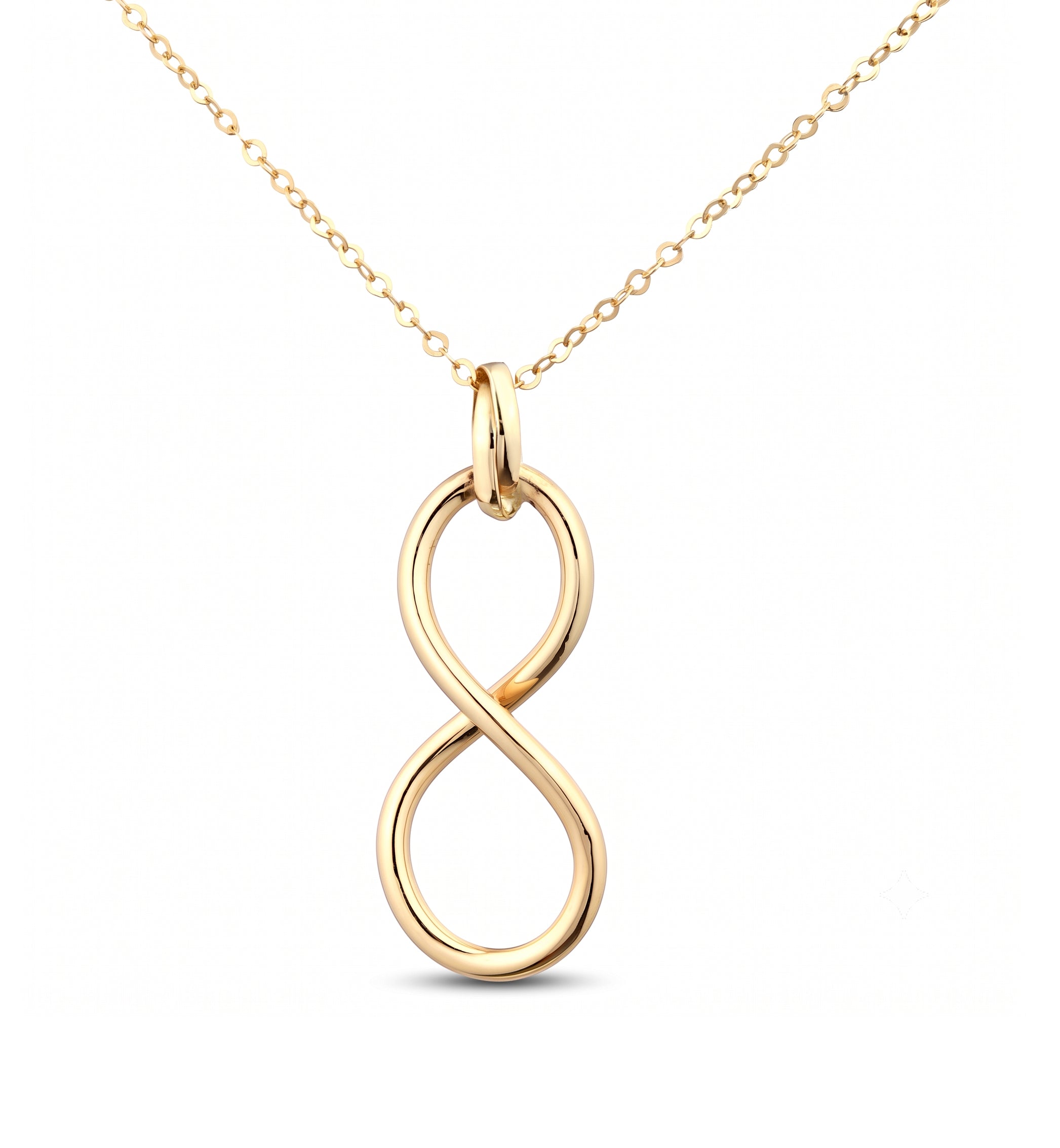 9ct Yellow Gold Infinity Pendant Necklace