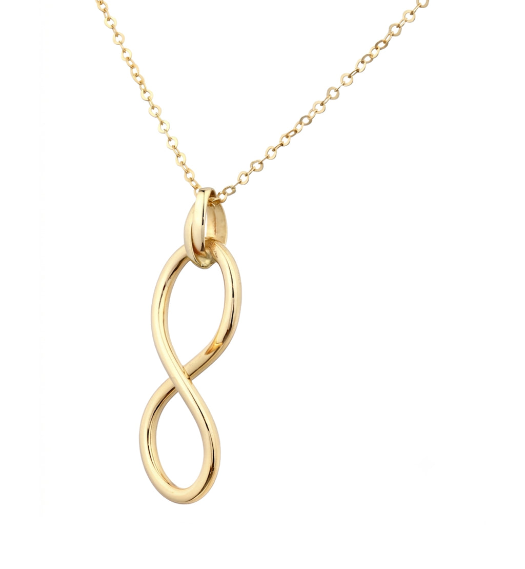 9ct Yellow Gold Infinity Pendant Necklace