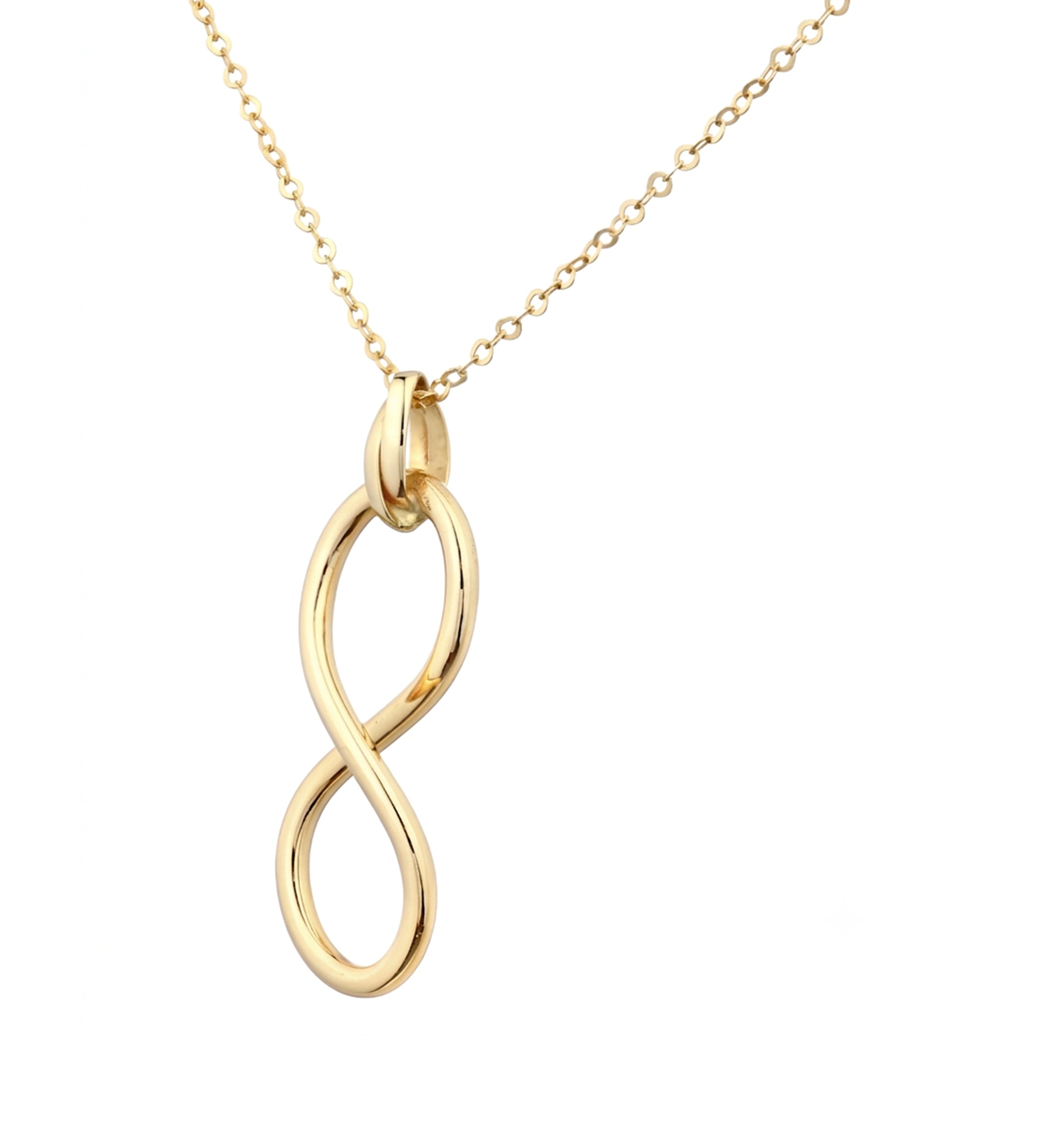 9ct Yellow Gold Infinity Pendant Necklace