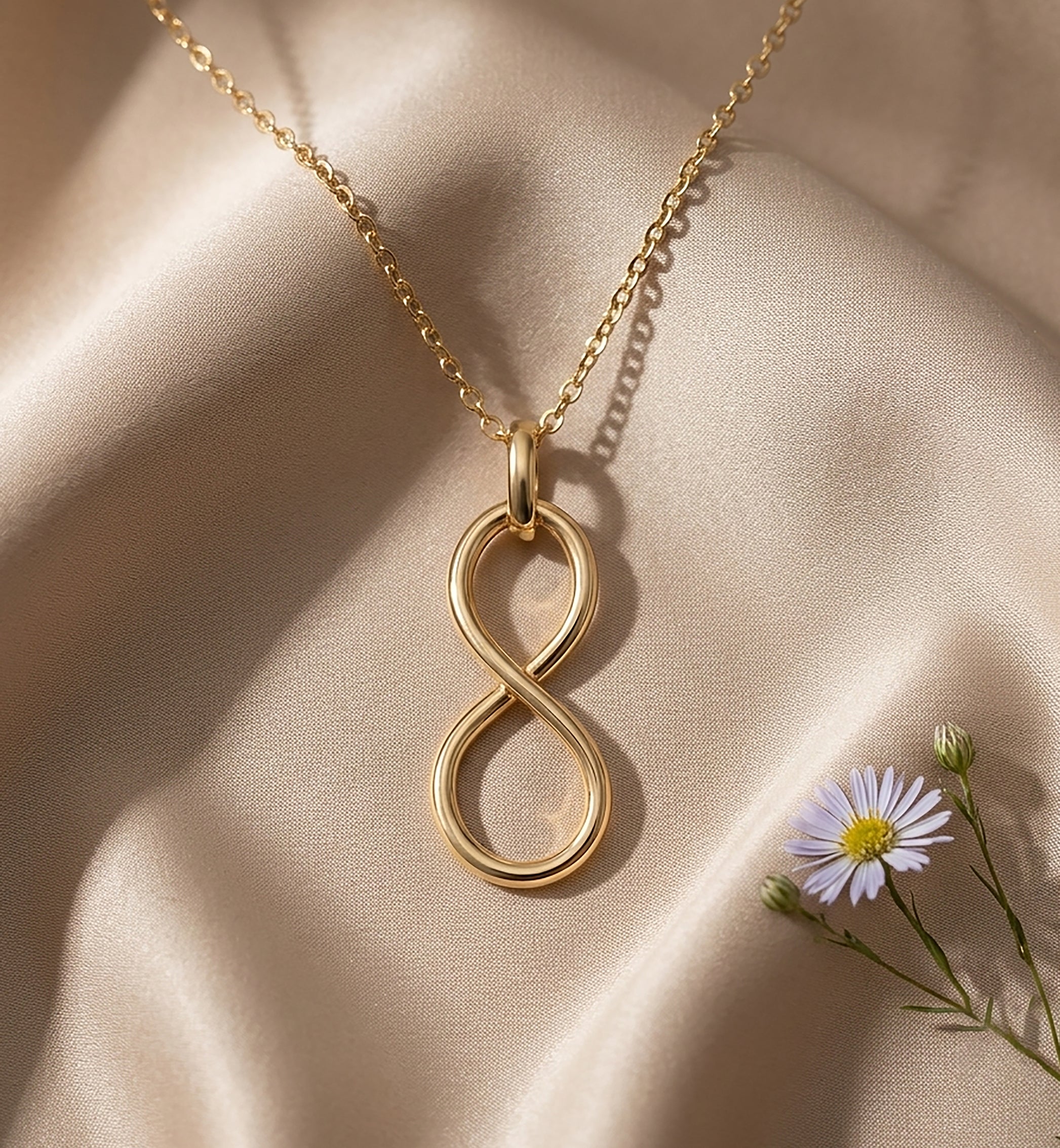 9ct Yellow Gold Infinity Pendant Necklace