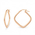 Kite Shaped Small Hoop Earrings 9ct Rose Gold | Prime Jewellery
