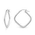 Kite Small Hoop Earrings 9ct White Gold | Prime Jewellery