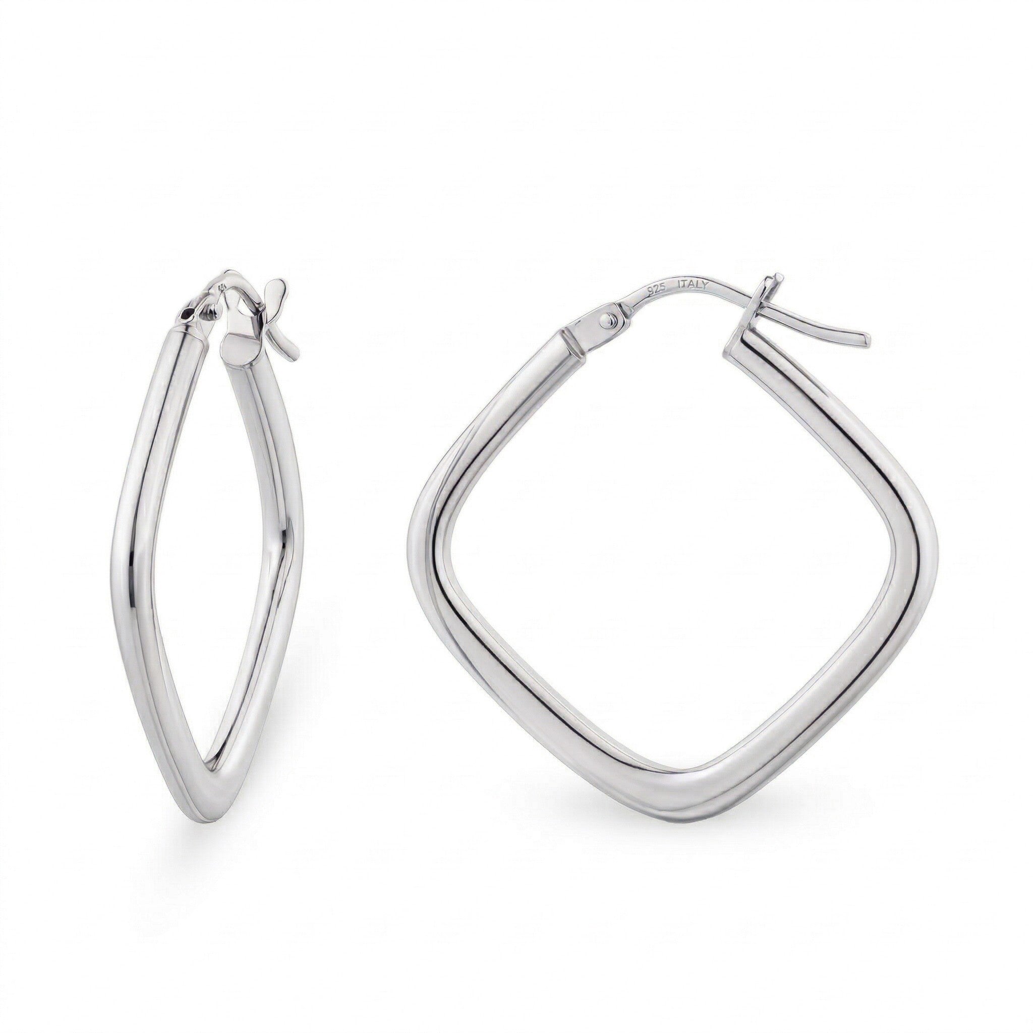 Kite Small Hoop Earrings 9ct White Gold | Prime Jewellery