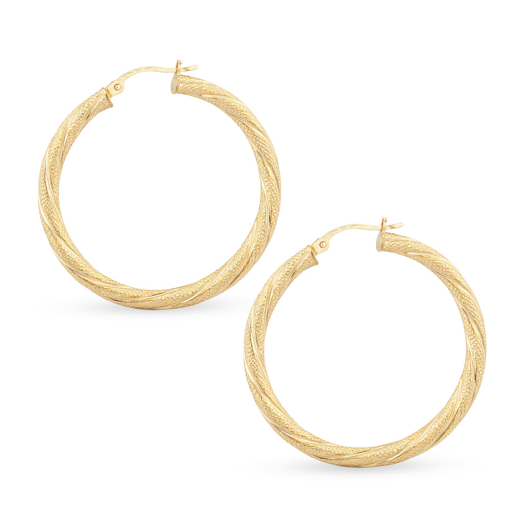 Twisted Large Hoop - detail view | Prime Jewellery