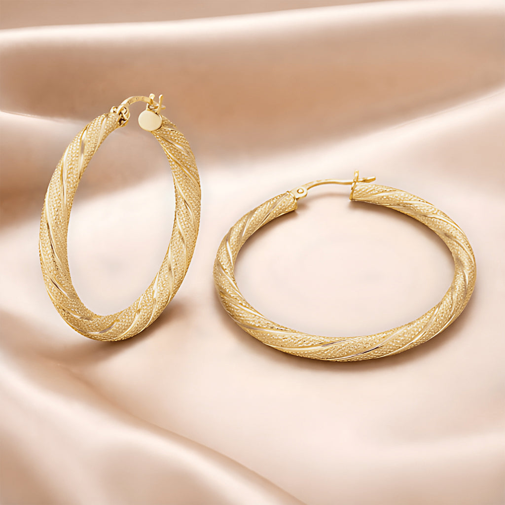 Twisted Large Hoop - detail view | Prime Jewellery