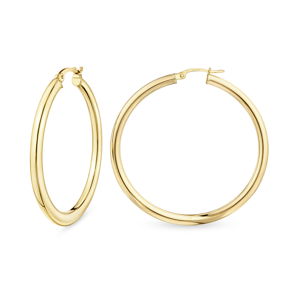 Classic Large Hoop Earrings 9ct Yellow Gold | Prime Jewellery