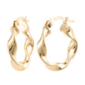 9ct Yellow Gold Twisted Hoop Earrings