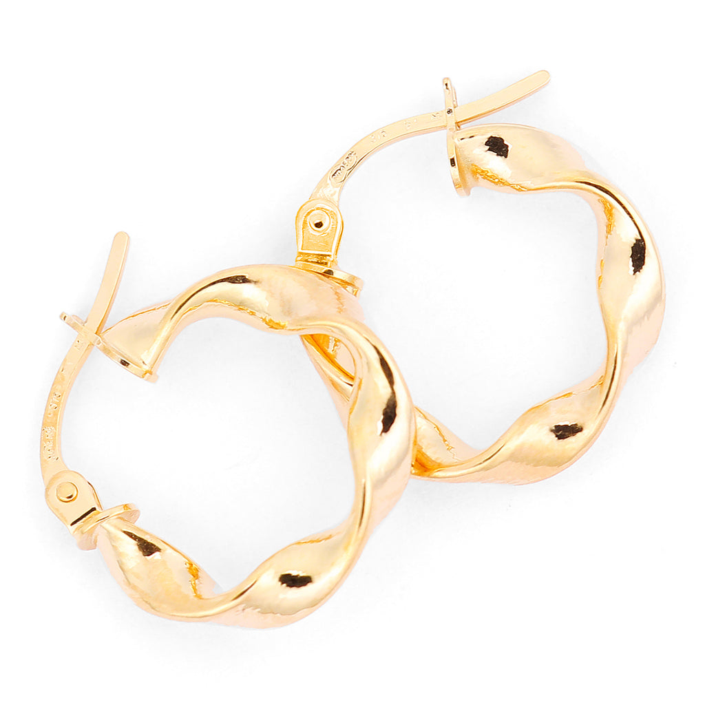 9ct Yellow Gold Twisted Hoop Earrings