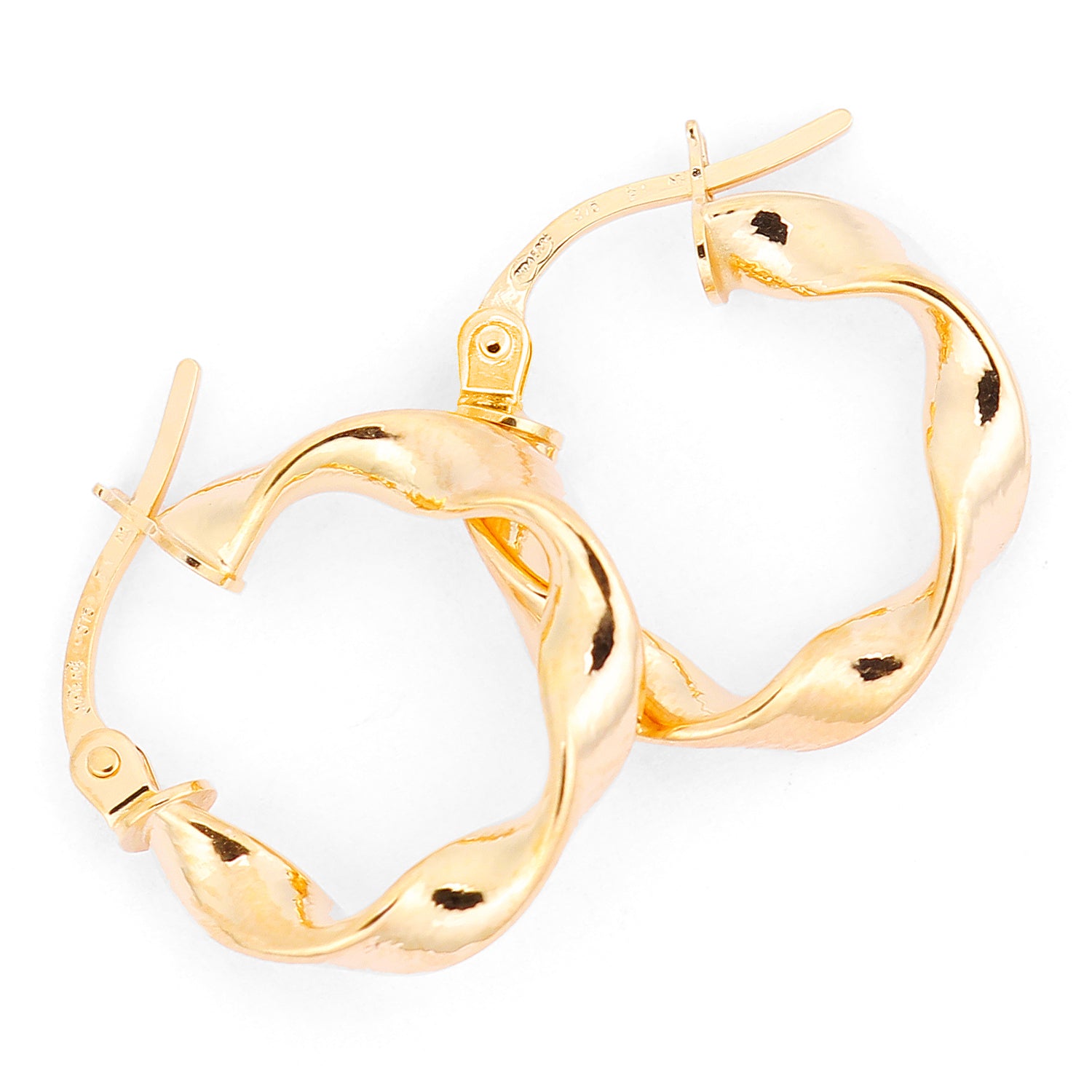 9ct Yellow Gold Twisted Hoop Earrings
