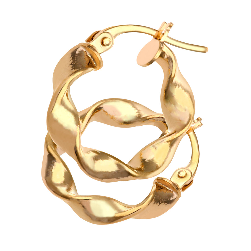 9ct Yellow Gold Twisted Hoop Earrings