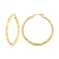 Twist Large Hoop Earrings 9ct Yellow Gold | Prime Jewellery
