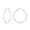 Twisted Medium Hoop Earrings 9ct White Gold | Prime Jewellery