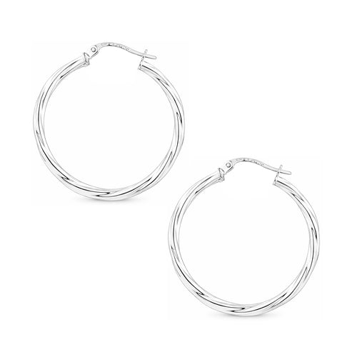 Twisted Medium Hoop - detail view | Prime Jewellery