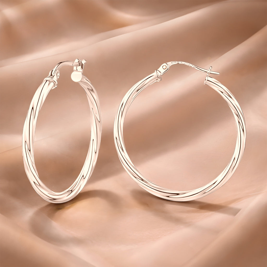 Twisted Medium Hoop - detail view | Prime Jewellery