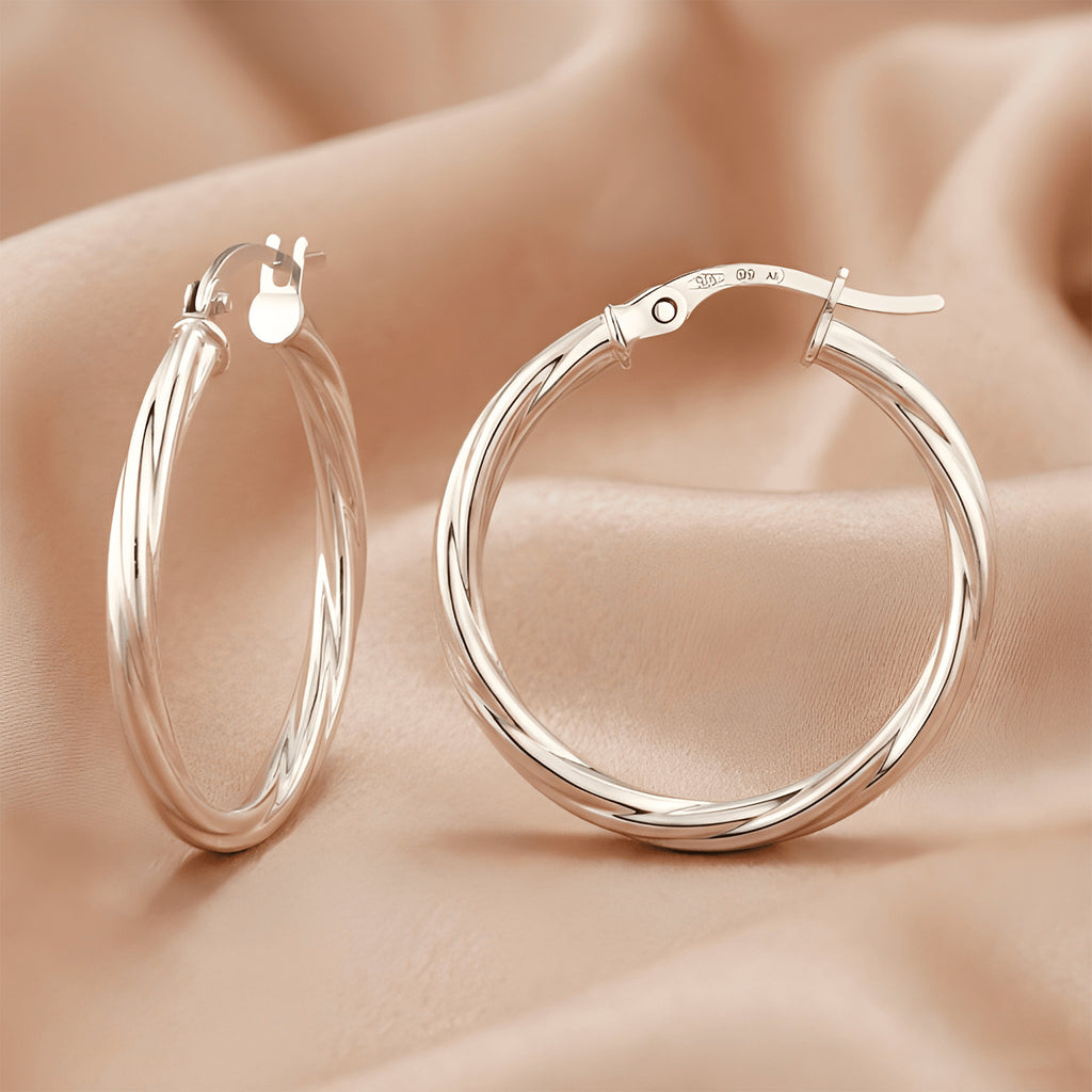 Twisted Medium Hoop - detail view | Prime Jewellery