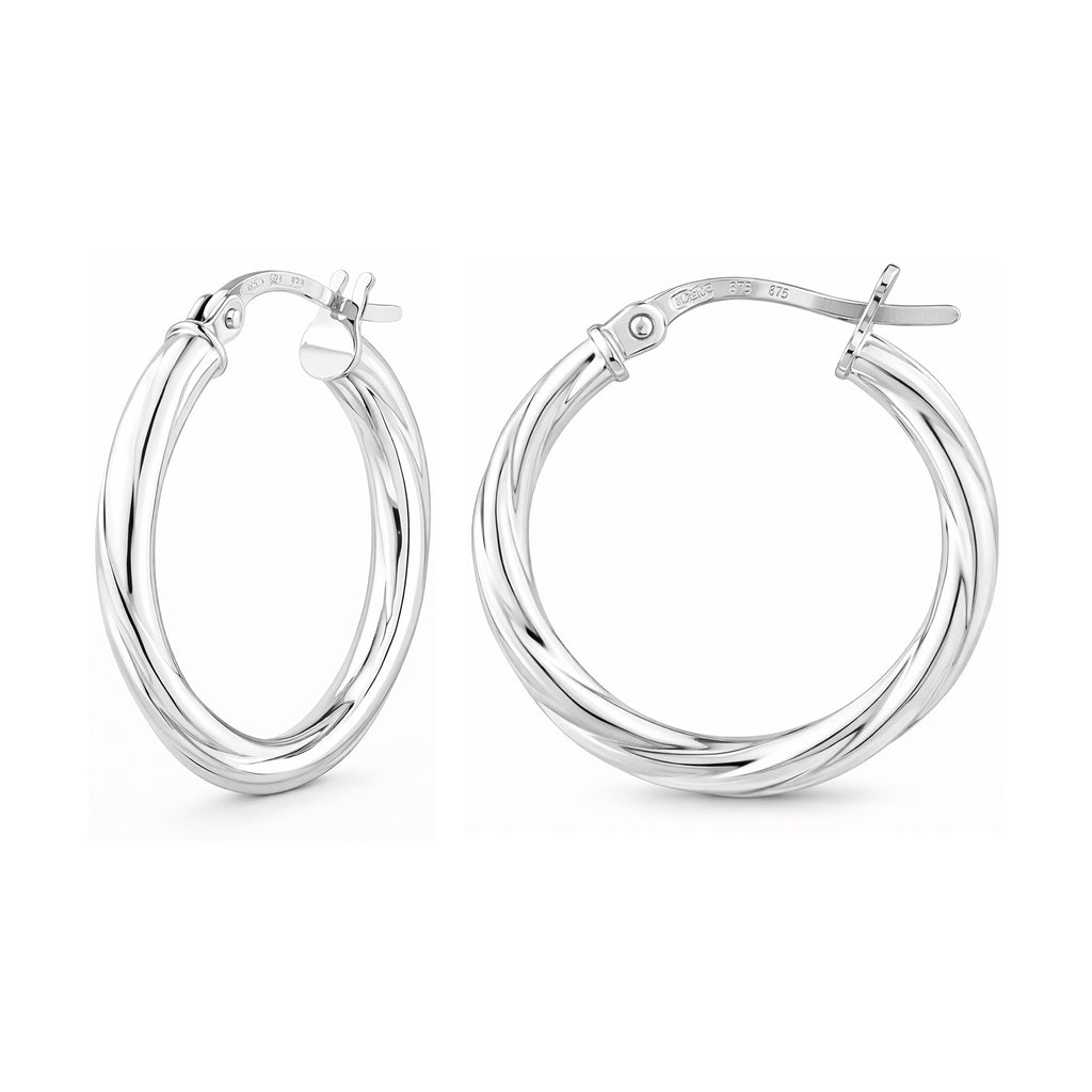 Hoop Earrings 9ct White Gold | Prime Jewellery