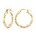 9ct Yellow Gold Polished Twisted Small Hoop Earrings