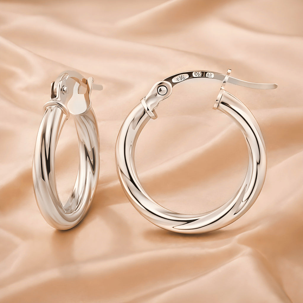 Polished Twisted Hoop - detail view | Prime Jewellery