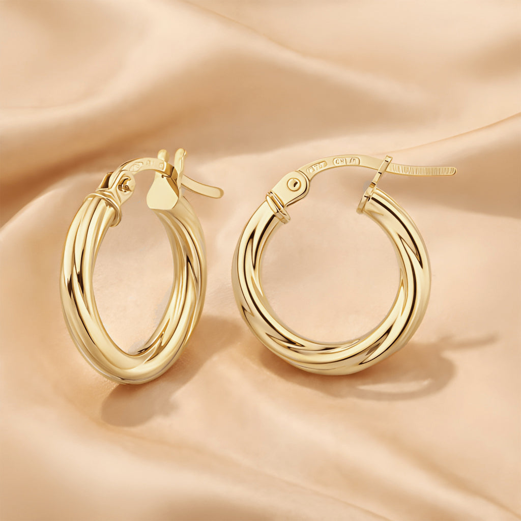 Polished Twisted Hoop - detail view | Prime Jewellery