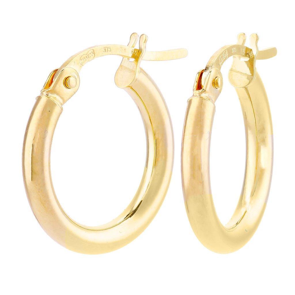 9ct Yellow Gold Ladies Hoop Earrings