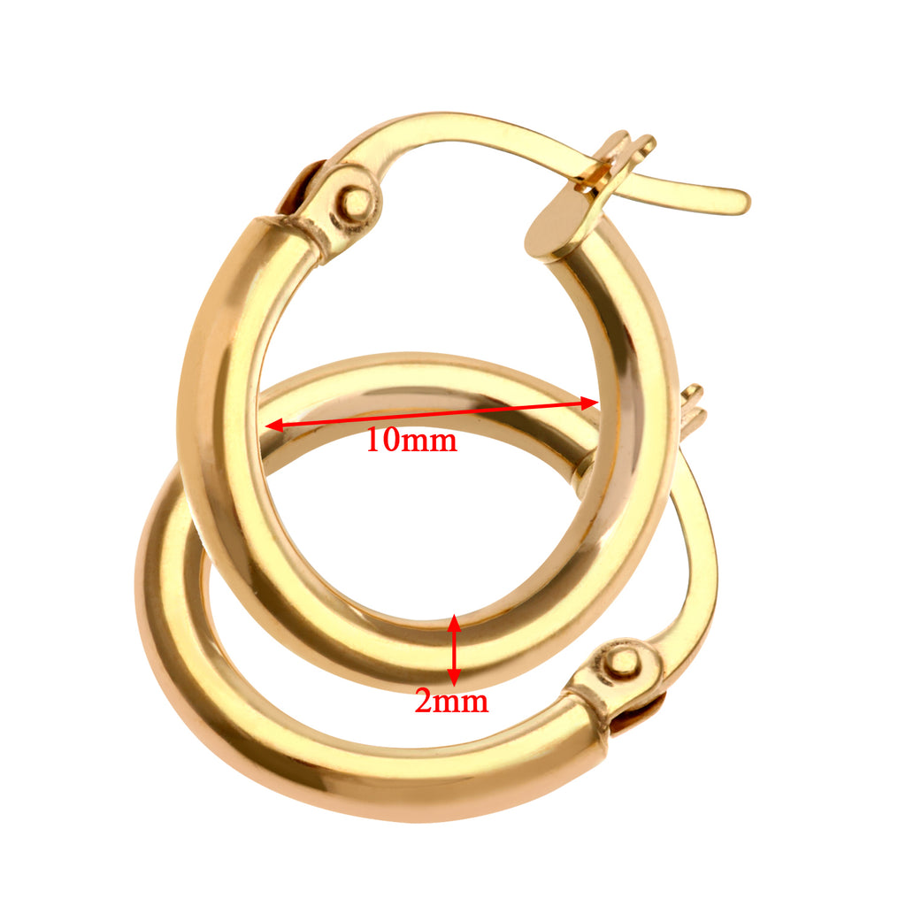 9ct Yellow Gold Ladies Hoop Earrings