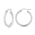 Small Hoop Earrings 9ct White Gold | Prime Jewellery
