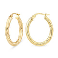 Twisted Medium Hoop Earrings 9ct Yellow Gold | Prime Jewellery
