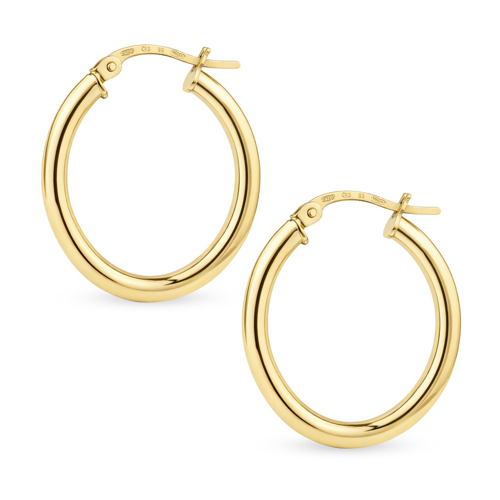 Medium Hoop Earrings 9ct Yellow Gold | Prime Jewellery