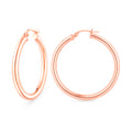 9ct Rose Gold Creole Hoop Earrings - Classic Round Design