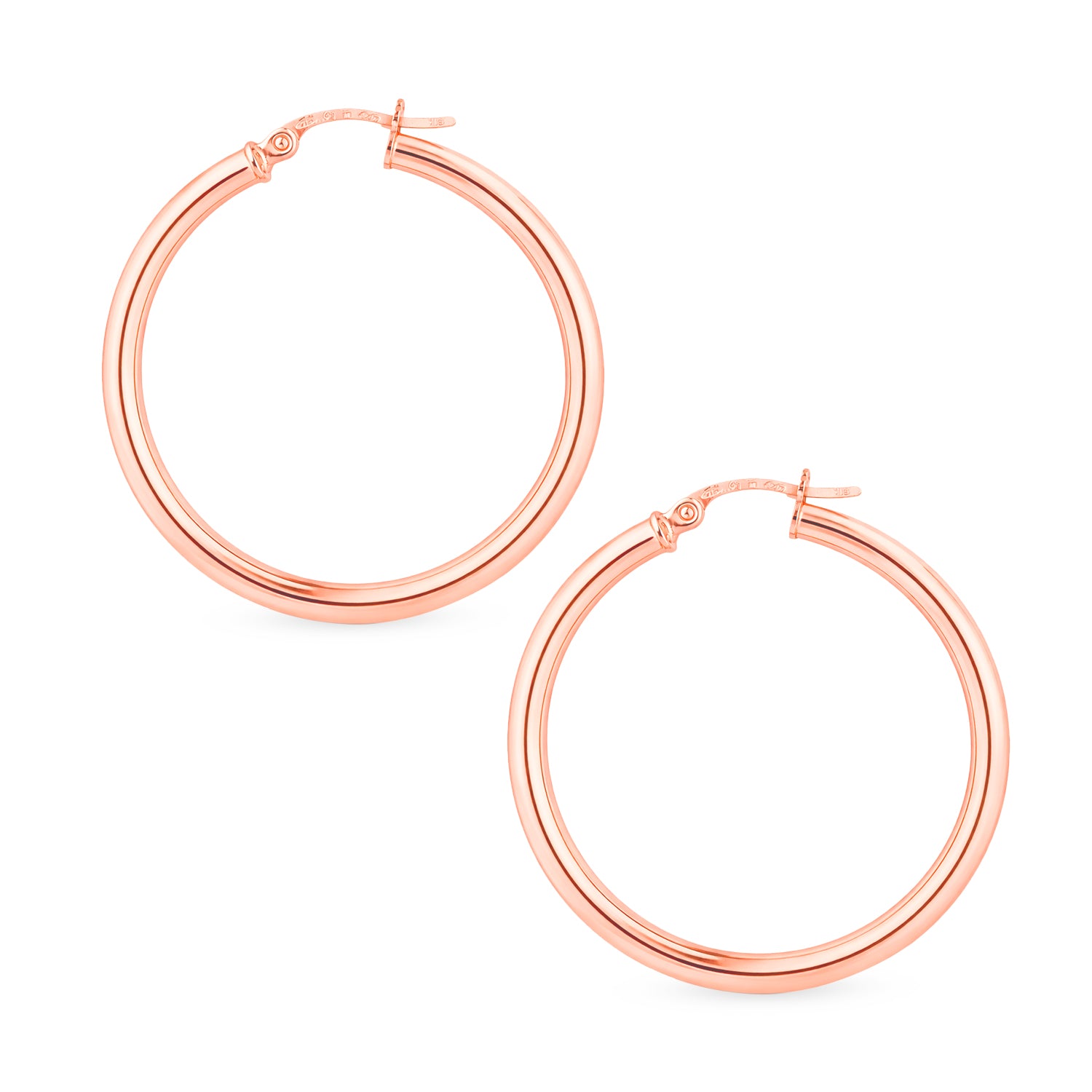 9ct Rose Gold Creole Hoop Earrings - Classic Round Design