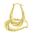9ct Yellow Gold Twist Pattern Medium Hoop Earrings