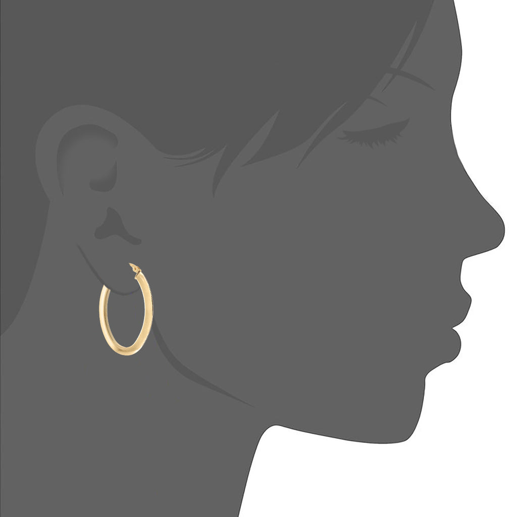9ct Yellow Gold Large Oval Hoop Earrings