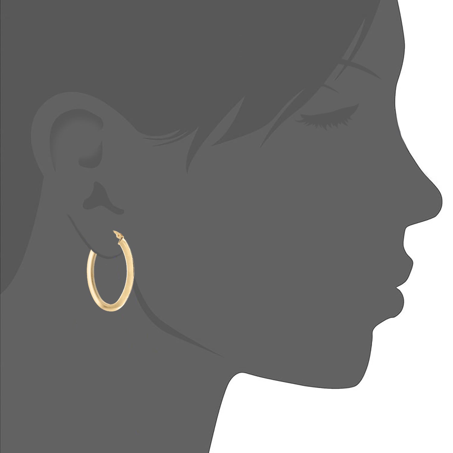 9ct Yellow Gold Large Oval Hoop Earrings