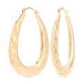 9ct Yellow Gold Large Victorian Hoop Earrings