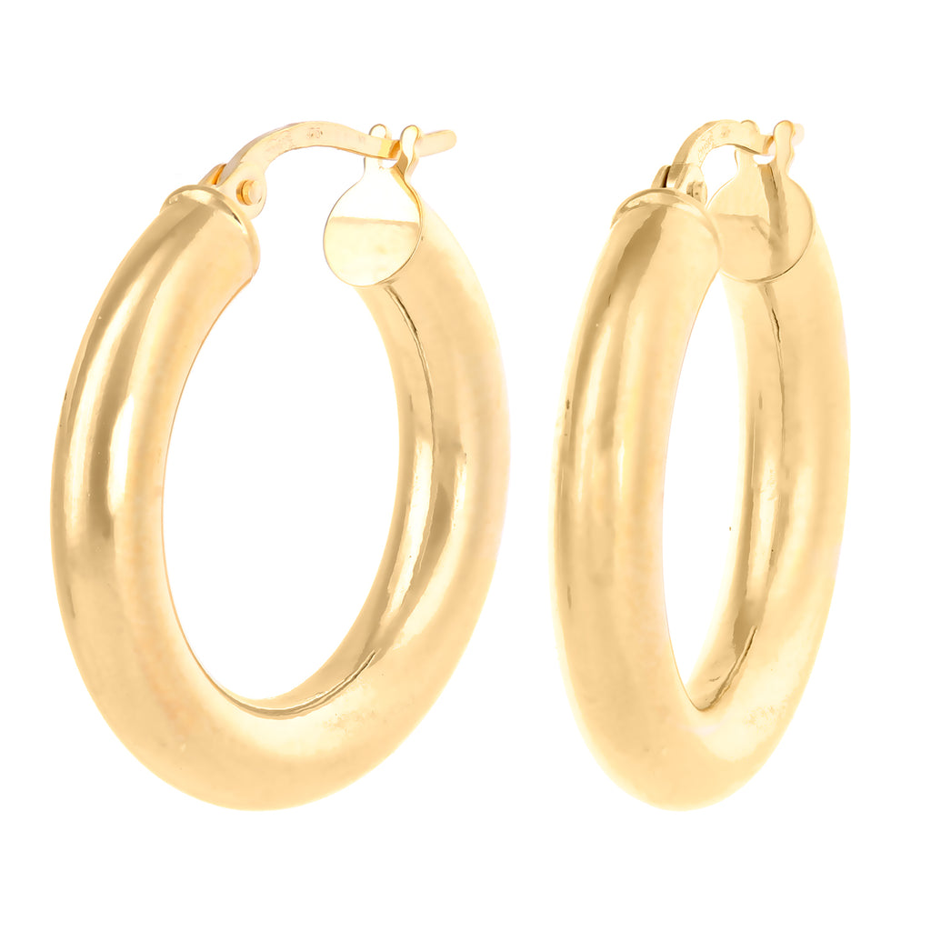 9ct Yellow Gold Thick Hoop Earrings